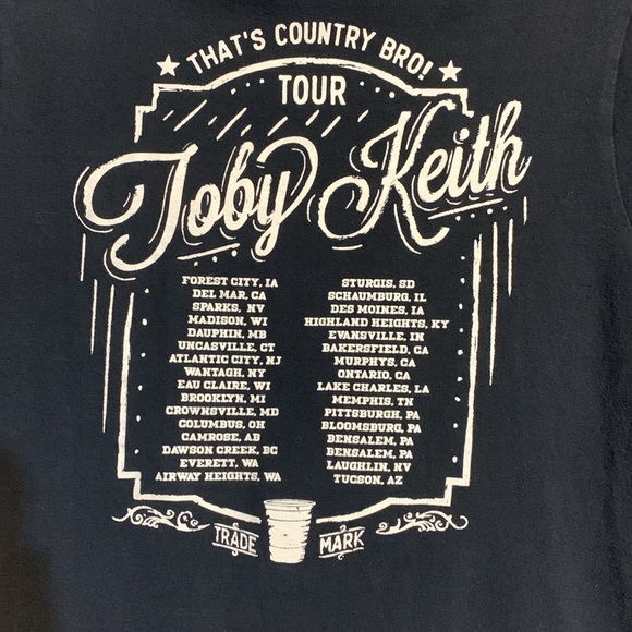 TOBY KEITH Concert T-Shirt Sz L - Picture 3 of 6